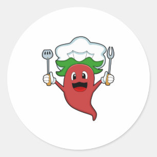 Pepper Vegan Cook Classic Round Sticker