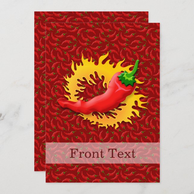 Pepper with flame invitation (Front/Back)