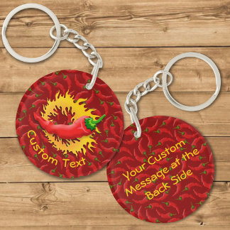 Pepper with Flame Key Ring