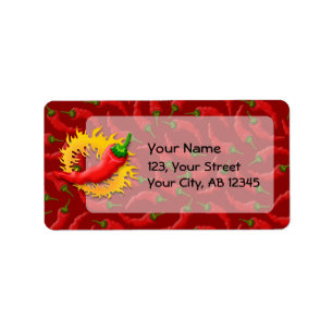 Pepper with flame label