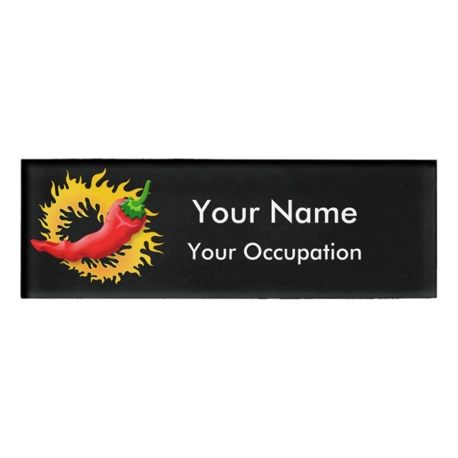 Pepper with flame Name Tag (Front)