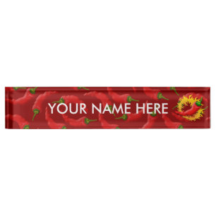 Pepper with flame nameplate