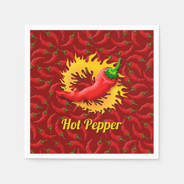 Pepper with Flame Napkins (Front)