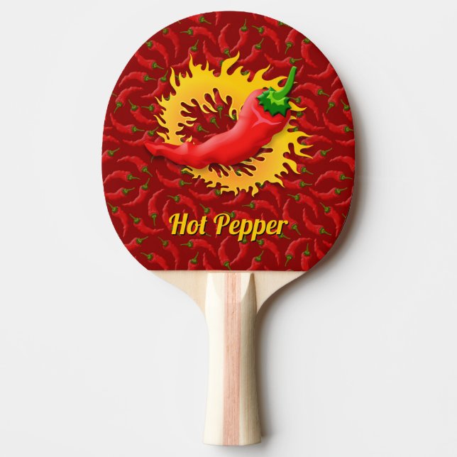 Pepper with Flame Ping-Pong Paddle (Front)