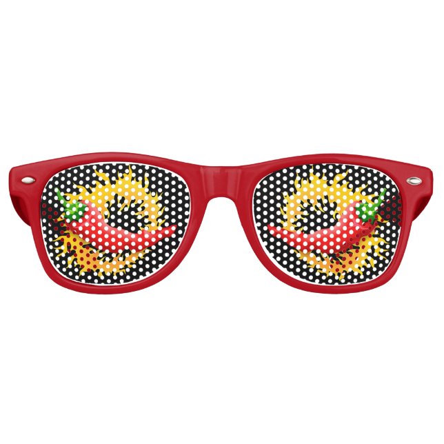 Pepper with Flame Retro Sunglasses (Front)