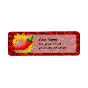 Pepper with flame return address label