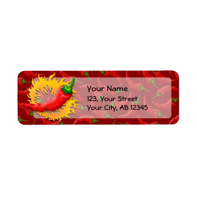 Pepper with flame return address label (Front)