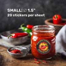 Pepper with Flame Round Sticker