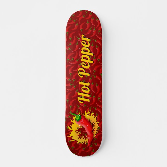 Pepper with Flame Skateboard Deck (Front)