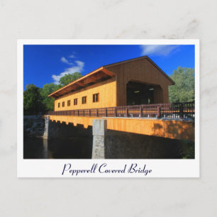 Pepperell MA New Covered Bridge Postcard