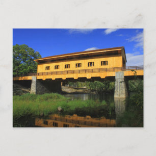 Pepperell MA New Covered Bridge River View Postcard