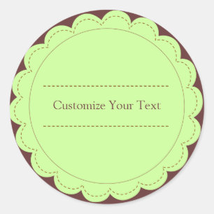 Peppermint & Brown Customisable Sticker Label