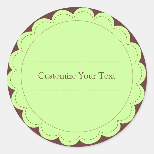 Peppermint & Brown Customisable Sticker Label (Front)