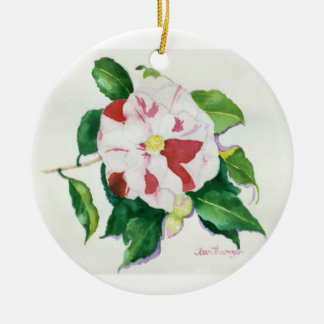 Peppermint Camellia Ornament