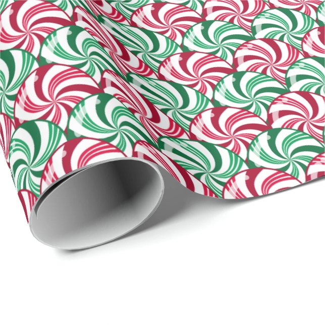 Peppermint Candies Christmas Wrapping Paper (Roll Corner)