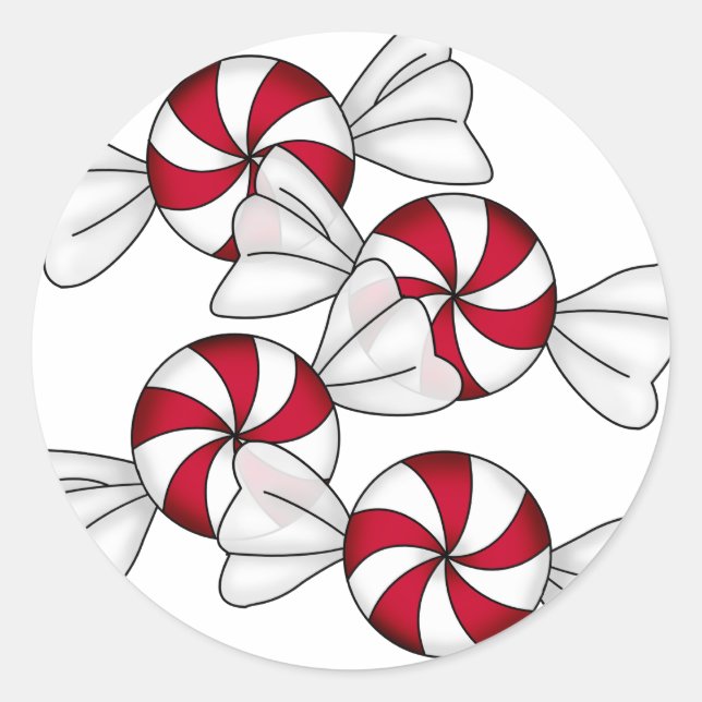 Peppermint Candies Classic Round Sticker (Front)