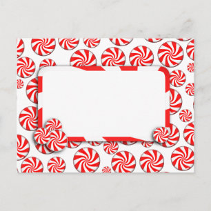 Peppermint Candy Background w/ Removable Tag Postcard