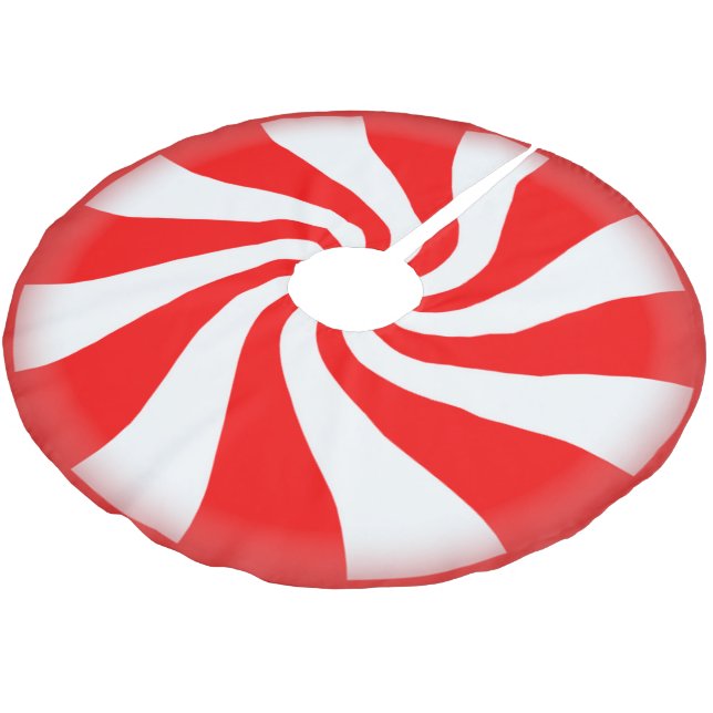 Peppermint Candy Brushed Polyester Tree Skirt (Angled)