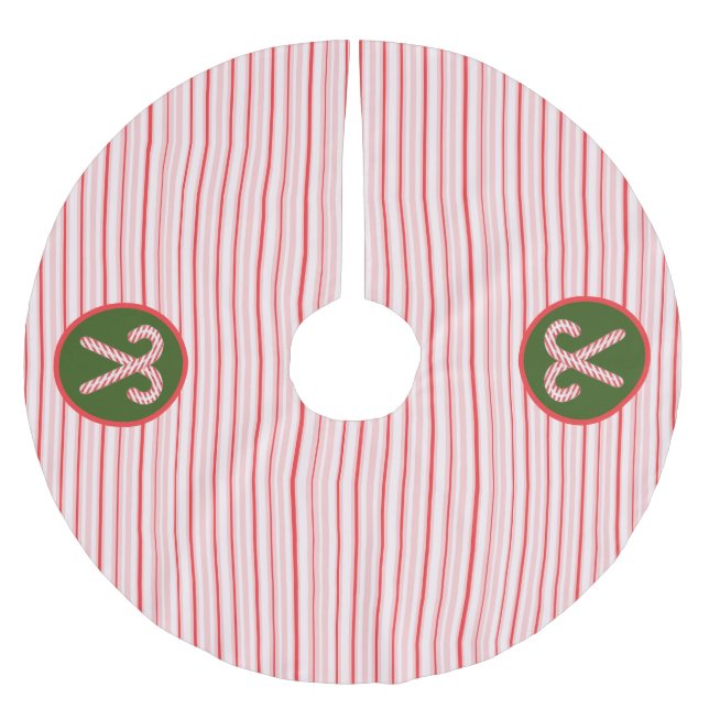 Peppermint/candy cane Christmas  Brushed Polyester Tree Skirt (Front)