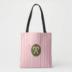 Peppermint/candy cane Christmas Tote Bag