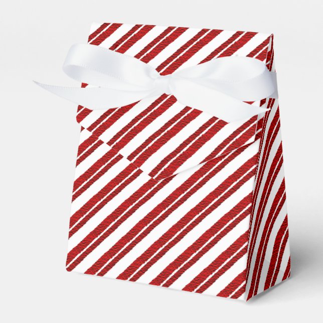 Peppermint Candy Cane Striped Favour Boxes (Front Side)