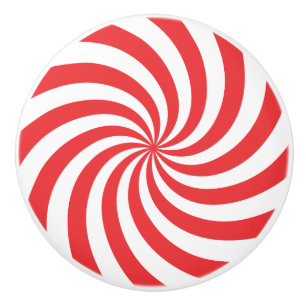 Peppermint Candy Ceramic Knob