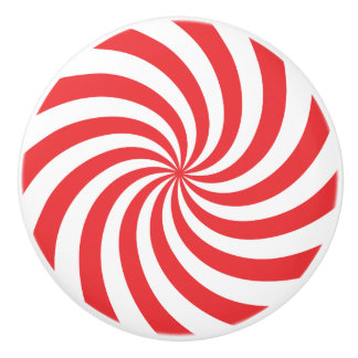 Peppermint Candy Ceramic Knob