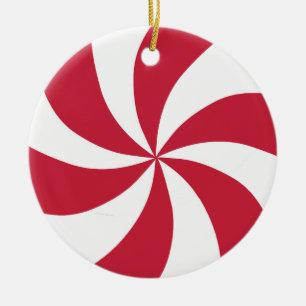 Peppermint Candy Ceramic Ornament
