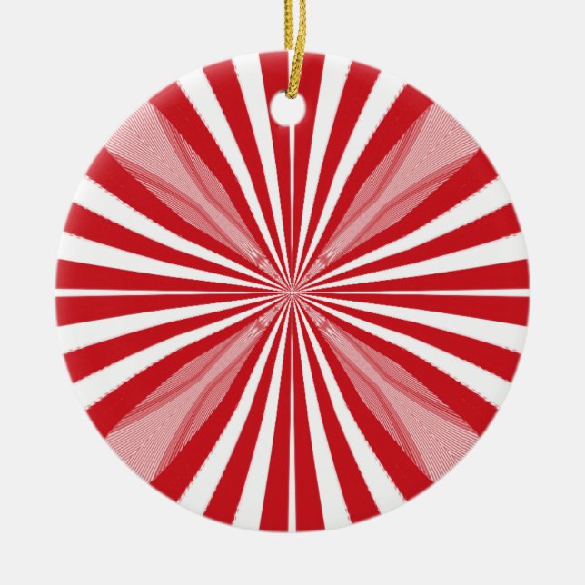 Peppermint Candy Ceramic Tree Decoration (Front)