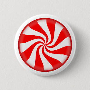Peppermint Candy Christmas Button