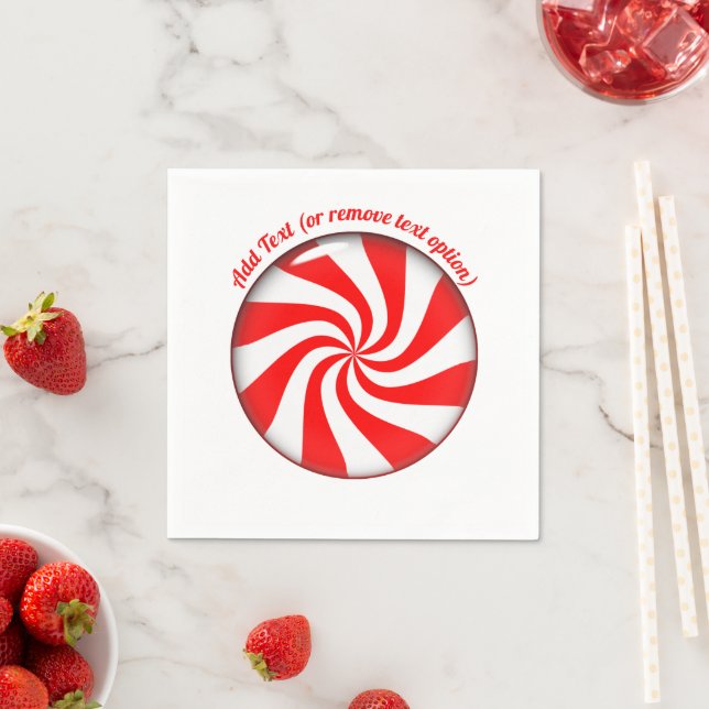 Peppermint Candy Christmas  Napkin (Insitu)