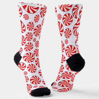 Peppermint Candy Christmas Socks