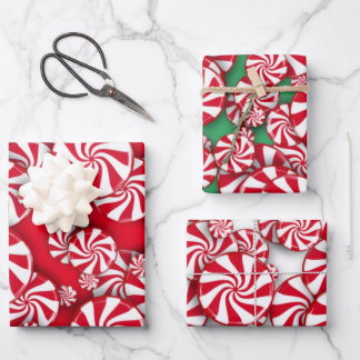 Peppermint Candy Christmas Wrapping Paper Sheet