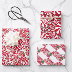 Peppermint Candy Christmas  Wrapping Paper Sheet