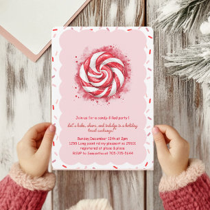Peppermint Candy Cookie Exchange Invitation