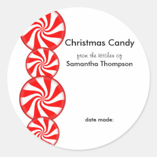 Peppermint Candy Custom Classic Round Sticker