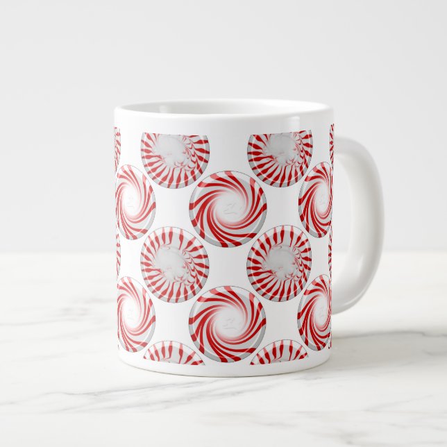 Peppermint Candy Dots Jumbo Coffee Mug (Front Right)
