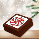 Peppermint Candy Gift Box<br><div class="desc">Your gift will stand out. Store treasures, jewellery or your secret stash of peppermint candy in this stylish gift box. Decorated with a modern red and white swirl design for a Christmas holiday or Valentines Day gift.</div>