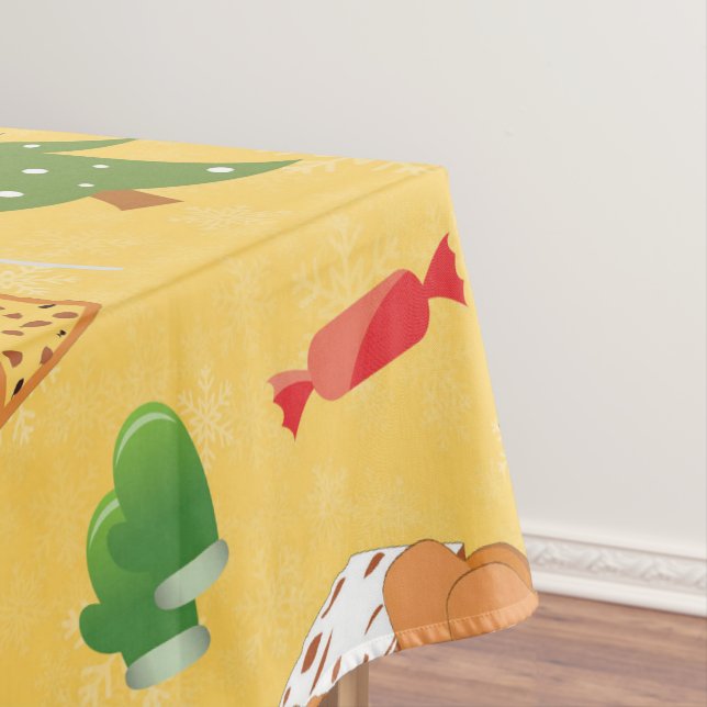 Peppermint Candy,Gingerbread Man and cake Tablecloth (In Situ)