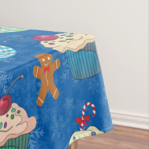 Peppermint Candy ,Gingerbread Man and cup cake Tablecloth