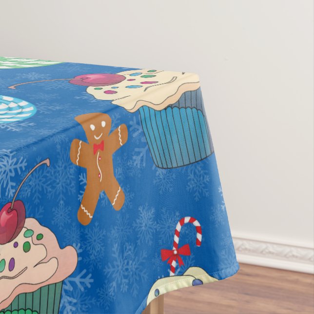 Peppermint Candy ,Gingerbread Man and cup cake Tablecloth (In Situ)