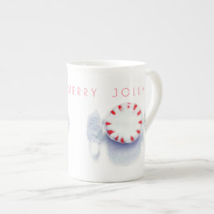 PEPPERMINT CANDY HAPPY MERRY JOLLY Bone China Mug