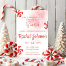 Peppermint Candy Inspired Shower Invitation