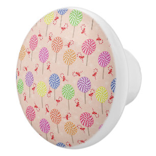 Peppermint Candy Mints Christmas,candy canes Ceramic Knob