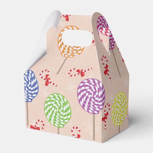 Peppermint Candy Mints Christmas,candy canes Favour Box (Front Side)