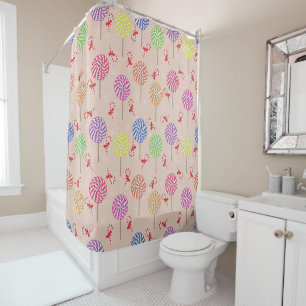 Peppermint Candy Mints Christmas,candy canes Shower Curtain
