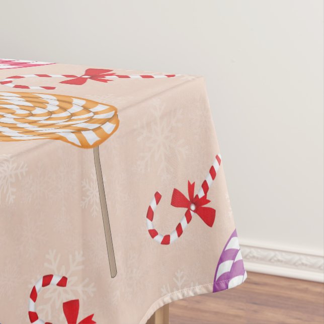 Peppermint Candy Mints Christmas,candy canes Tablecloth (In Situ)