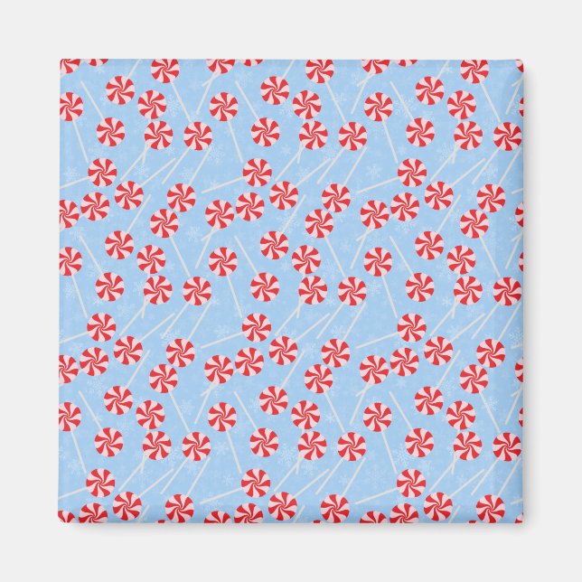Peppermint Candy Mints Christmas Magnet (Front)
