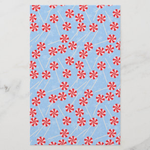 Peppermint Candy Mints Christmas Stationery