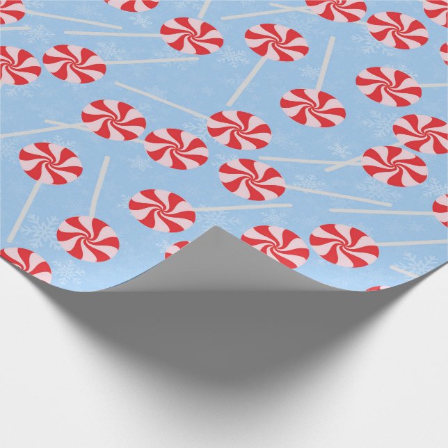 Peppermint Candy Mints Christmas Wrapping Paper (Corner)